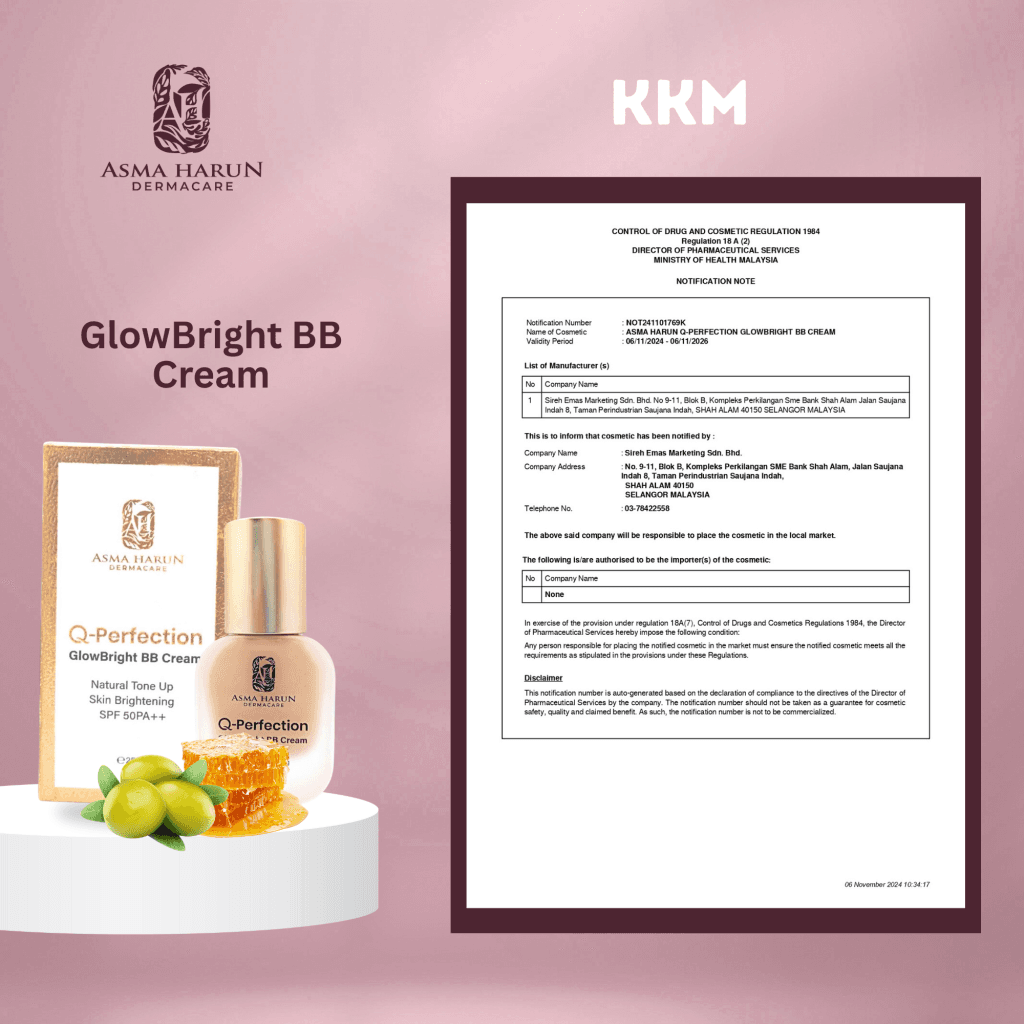 KKM Registration for GlowBright BB Cream